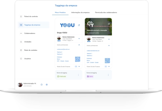 Crie cartões digitais personalizados para os colaboradores da sua empresa